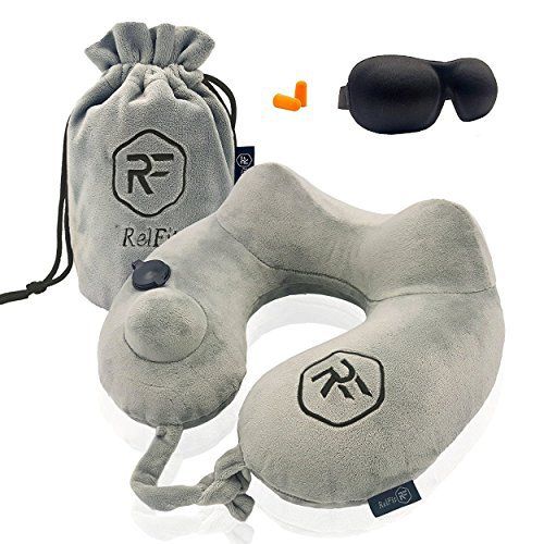 Bouchons doreille Beige SGODDE Oreiller Avion M/émoire de Forme Coussin Voyage Cervical Support 360 Soutien de Cou de T/ête pour Voyage//Bureau//Avion Inclus Masque de Sommeil Coussin Voyage