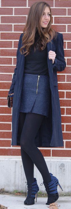 fantastic navy mini skirt outfit
11