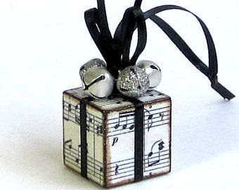 christmas tree ornament black and gold sheet music small christmas small christmas present
