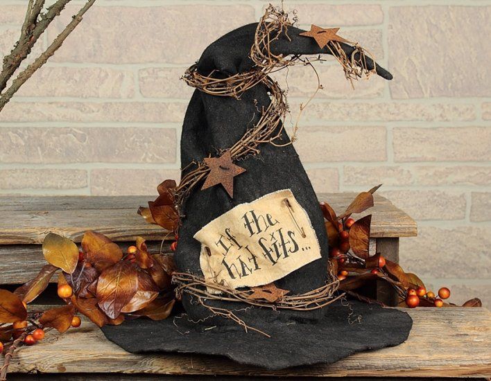 primitive witch hat decoration