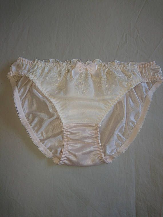 4 Pair Size 4 Ivory Beige Nylon Panty Brief Style Panties