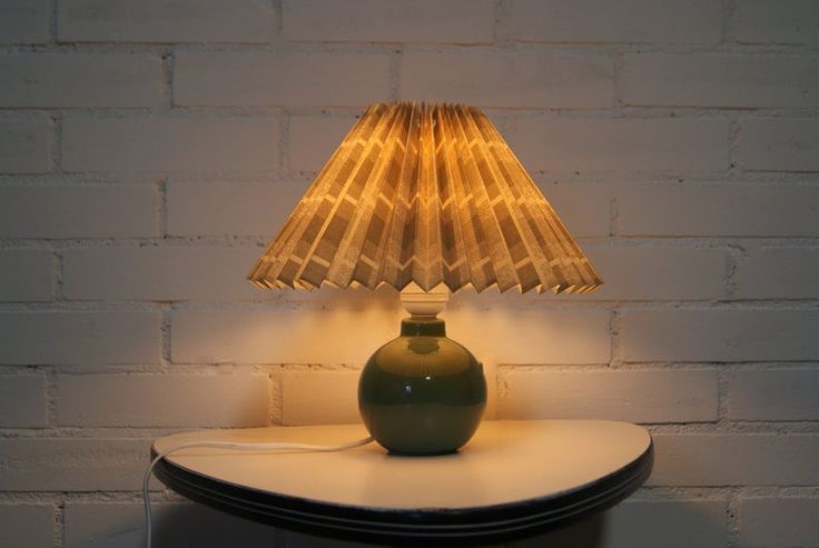 Vintage Green Ceramic Table Lamp With Tartan Pleated Shades Lamps Vintage Green Ceramic Table Lamp With, Pleated Lampshade Au