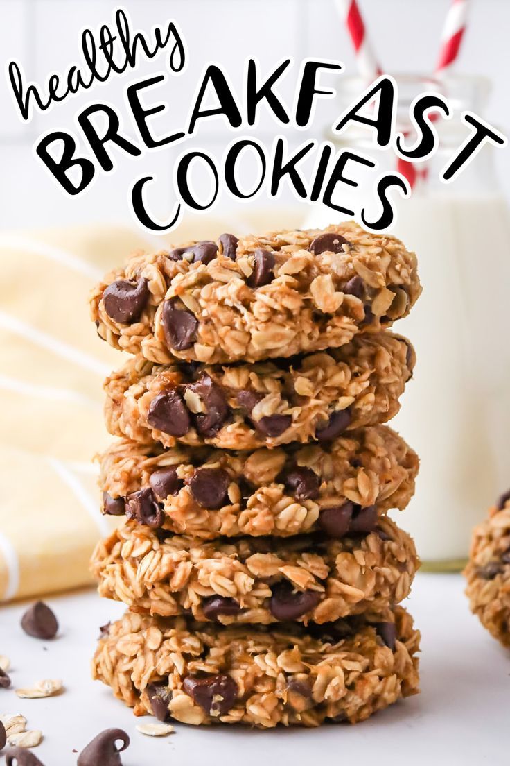 3 Ingredient Healthy Breakfast Cookies | Make them with oats, chocolate