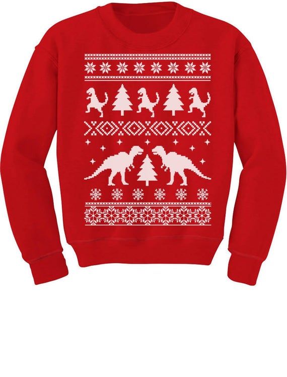 Trex Dinosaur Ugly Dino Christmas Holiday Toddler/Kids Long sleeve T-Shirt T-rex Trex Dinosaur Ugly Dino Christmas Holiday Toddler/Kids Long sleeve T-Shirt T-rex