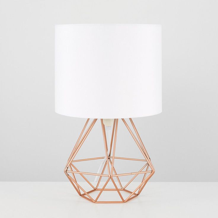 Angus Copper Geometric Base Table Lamp With White Shade Lampdrawing Roségold Schlafzimmer Diy Wohnzimmer Gold Angus Copper Geometric Base Table Lamp, Angus Geometric Table Lamp With Black Shade