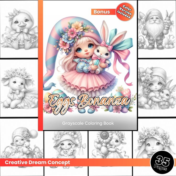 Eggs Bonanza Coloring Page for Adults Cute Easter Coloring Book With