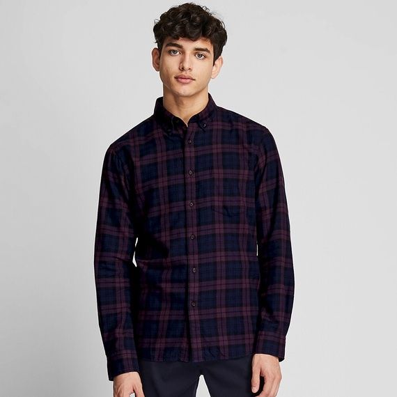 GAGA Mens Checked Plaid Shirt Long Sleeve Button Down Shirt GAGA Mens Checked Plaid Shirt Long Sleeve Button Down Shirt