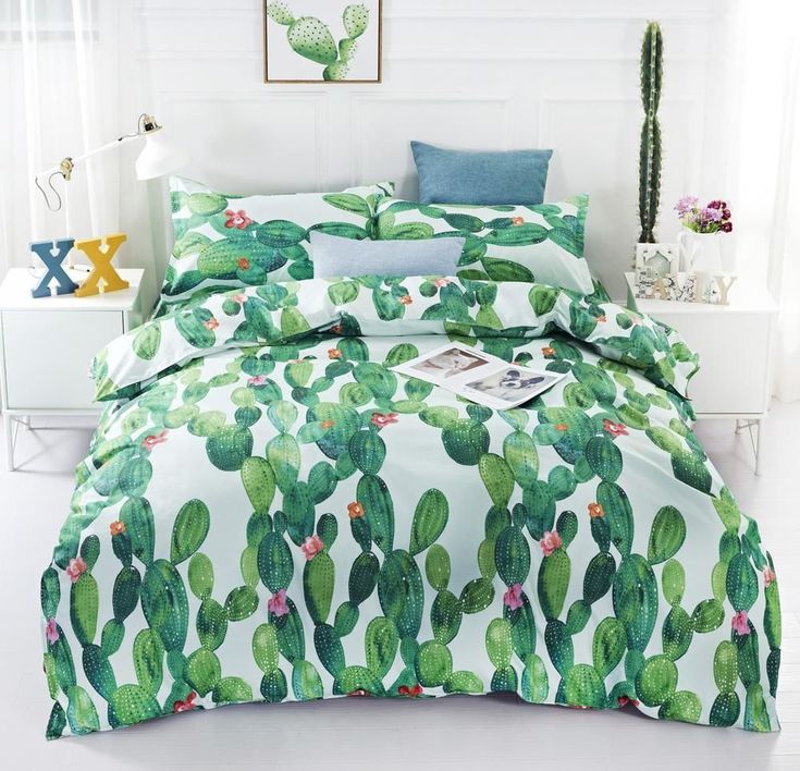 Green Cactus Bedding Set Rbsmt Nolbyss In 2021 Beach Bedding Sets Duvet Cover Sets Beach Bedding