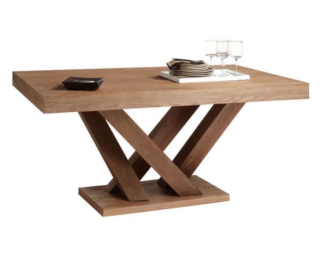Compact Crisscrossed Furnishings Rectangle Dining Table Oak Pedestal Rectangle Dining Table, Rectangle Pedestal Table Small