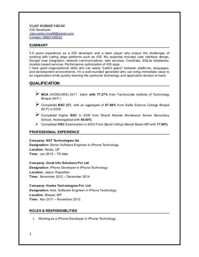 VIJAY KUMAR YADAV iOS Developer vijayyadavmca86@gmail - iphone programmer sample resume VIJAY KUMAR YADAV iOS Developer vijayyadavmca86@gmail - iphone programmer sample resume