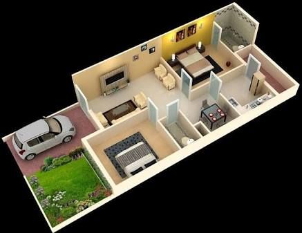 Image Result For 600 Sq Ft Duplex House Plans 3d Indian Duplex House Plans, Dream House 600 Sq Ft Plans 2 Bedroom 3d
