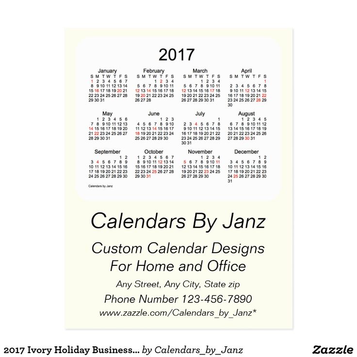 calendar postcard