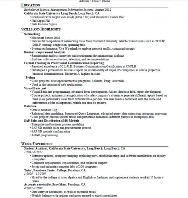 listing skills on cv