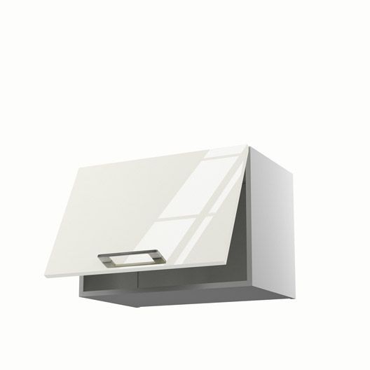 Meuble de cuisine haut sur hotte beige 1 porte Perle H42xL60xP35 cm#cuisine #me#...