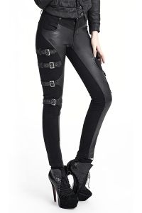 Rock Skinny Hose mit Kunstledereinsätzen und Schnallen Rock Skinny Hose mit Kunstledereinsätzen und Schnallen