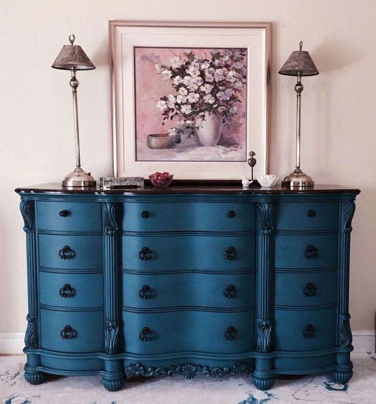 22+ relooker-meuble-ancien-commode-bleu-fonce #furniture | Furniture