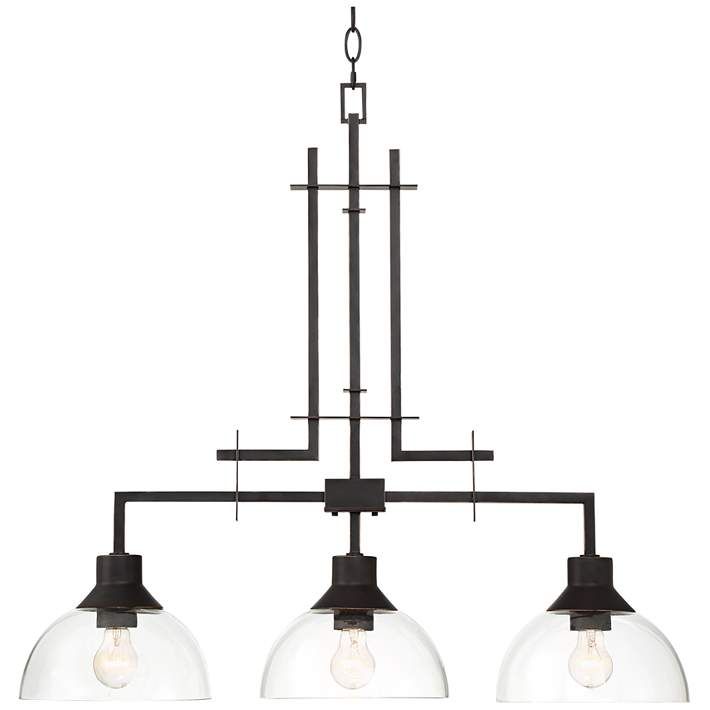 Metro 32 W Bronze And Glass Kitchen Island Light Chandelier 40w15 Lamps Plus Lighting Clear Chandelier Lighting, Lamps Plus Kitchen Island Chandelier