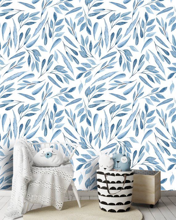 Blue Waves Baby Boy Removable Wallpaper Nursery Nautical Etsy Removable Wallpaper Nursery Nursery Wallpaper Removable Wallpaper
