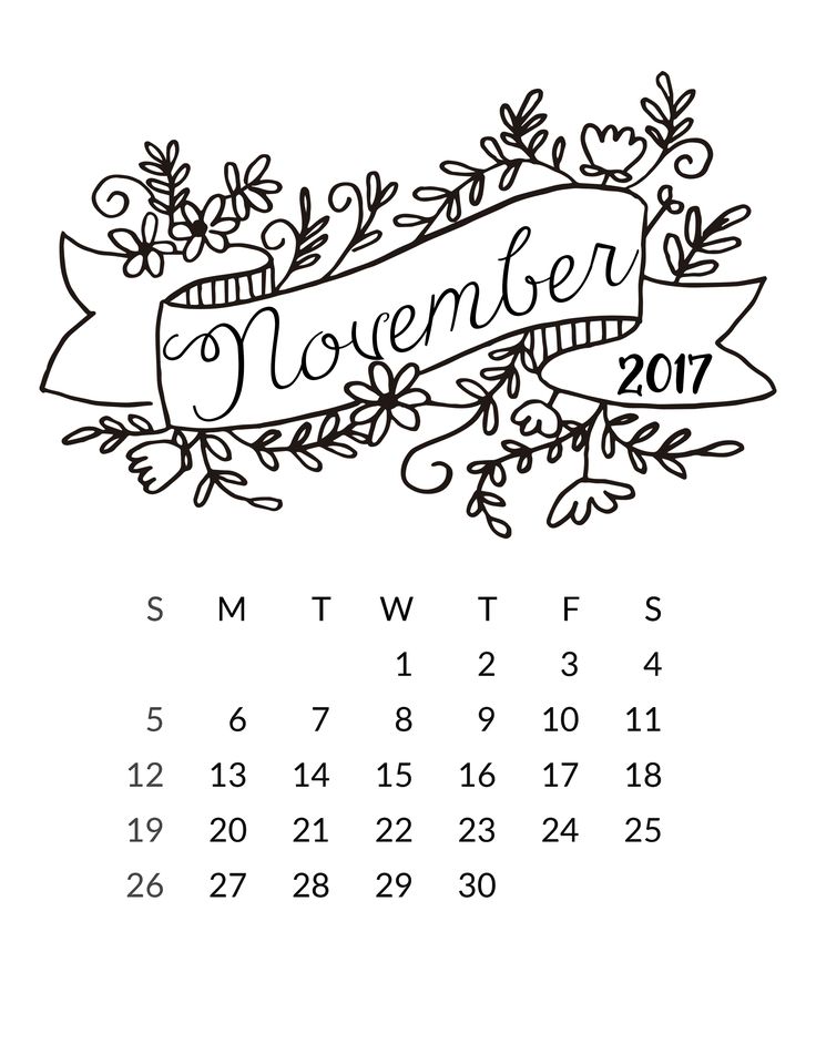 november 2018 calendars cute