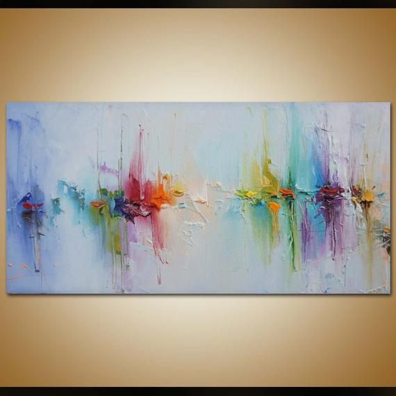 Contemporary Art Abstract Painting Original Art Canvas Painting Seascape Painting Canvas Wall Decor Abstract Canvas Art Rainbow Colors Rainbow Colors Art Abstract Canvas Art Abstract Canvas