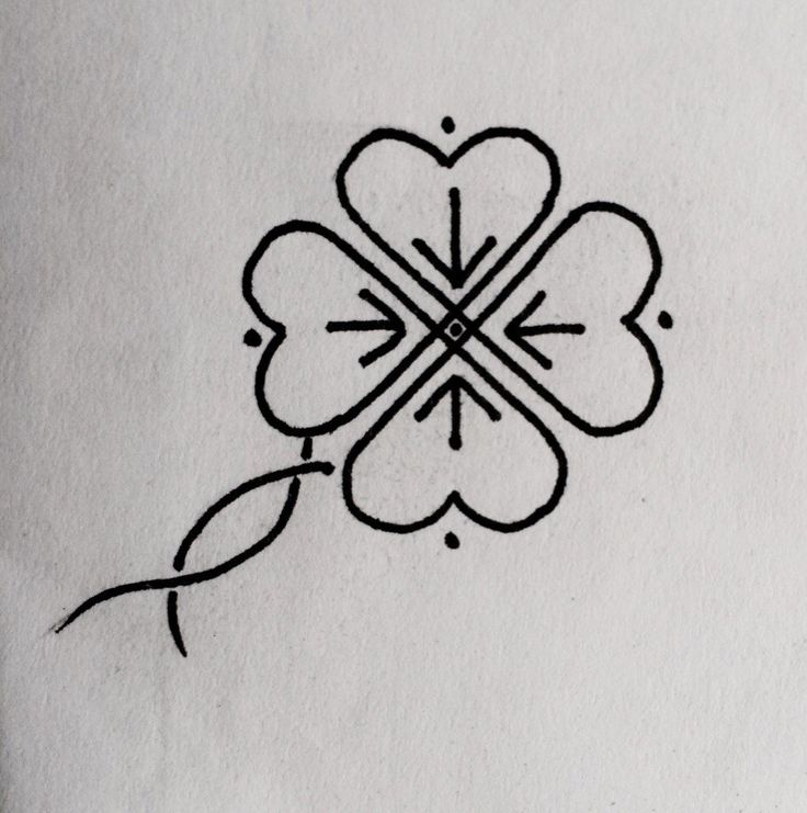 клевер/clover linework Клевер, Рисунки, Эскиз