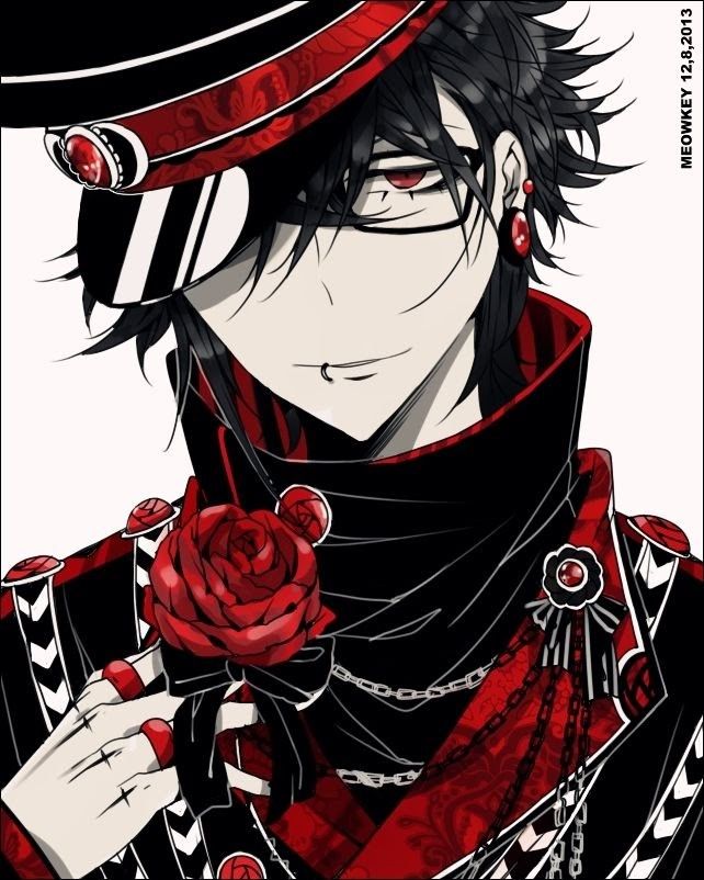 Anime boy with red eyes