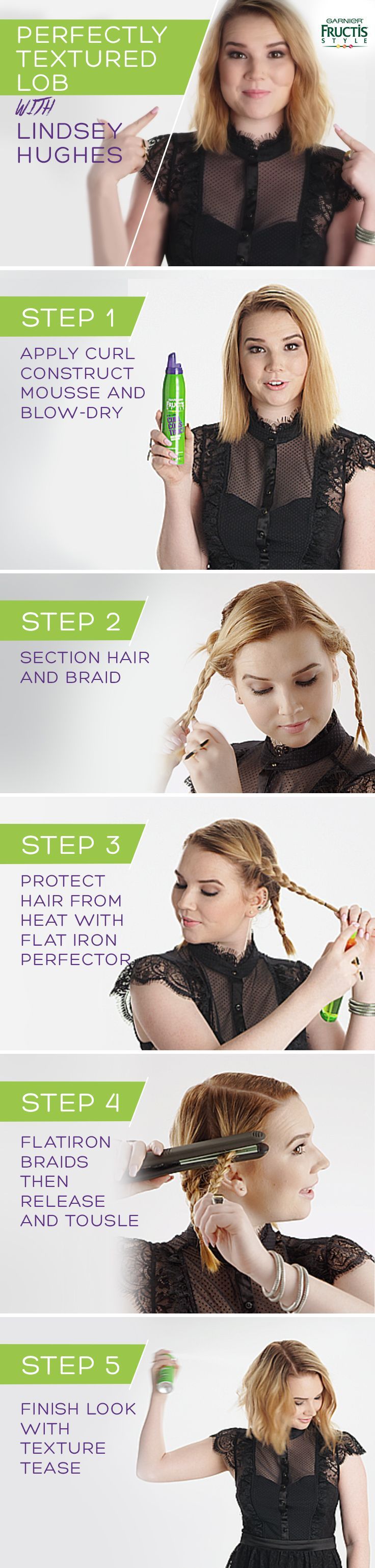 282 best awesome hair images on Pinterest The most requested hair tutorial the textured lob Watch how Lindsay Hughes styles her
