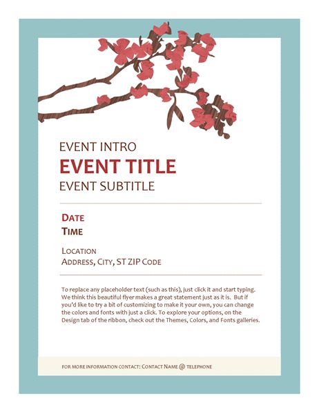 free event flyer templates word