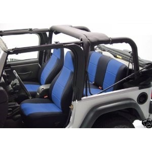 Neoprene, Solid Black Coverking Custom Fit Seat Cover for Jeep Wrangler TJ 2-Door