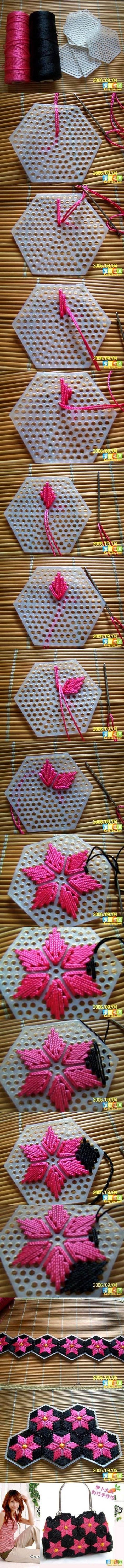 40 best vestidos extranjeros images on Pinterest DIY Pretty Handbag from Stitch on Plastic Canvas
