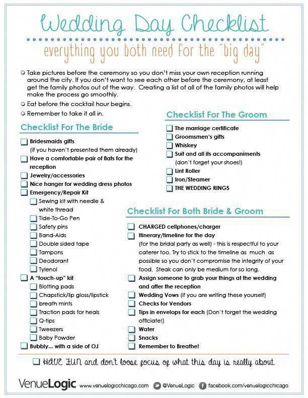 wedding list click wedding day check list for the printable