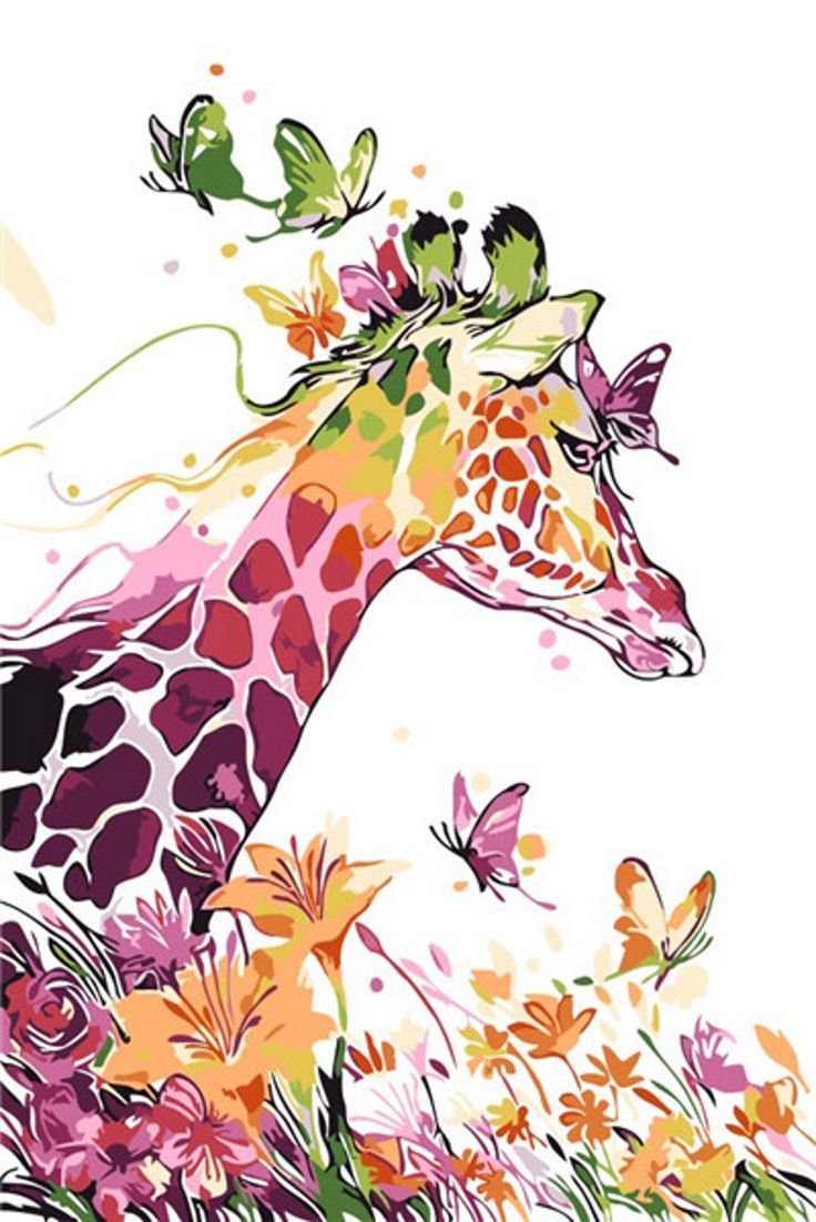 BIRTHDAY Blank /"GIRAFFES/" CARD NEW BABY MOTHER etc- from Original Painting