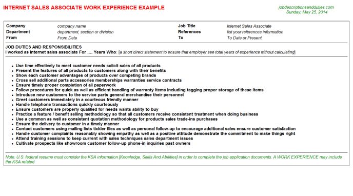 Free Sample Sales Associate Resume Job Seeker Related Internet - sales associate job dutie Free Sample Sales Associate Resume Job Seeker Related Internet - sales associate job dutie