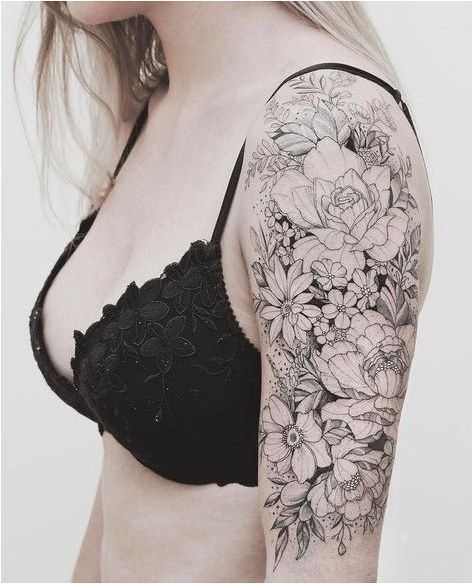 #Tattoo Floral Half Sleeve Tattoo by tritoan__seventhday, Click to See More...