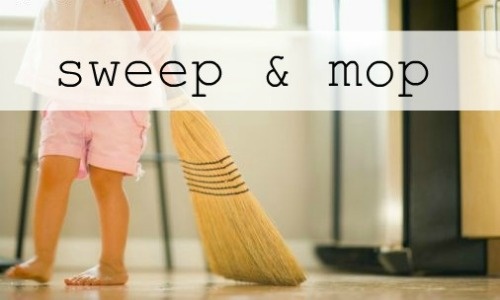 Kitchen Floor Cleaner A bucket of Hot Water 1/4 cup Castile Soap 1/2