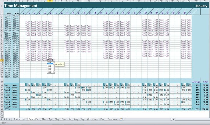 Time Task Tracker Excel Template, Activity Diary Spreadsheet, Project Time Management Full Year Log, Small Business Excel Spreadsheet by Excel4U on Etsy