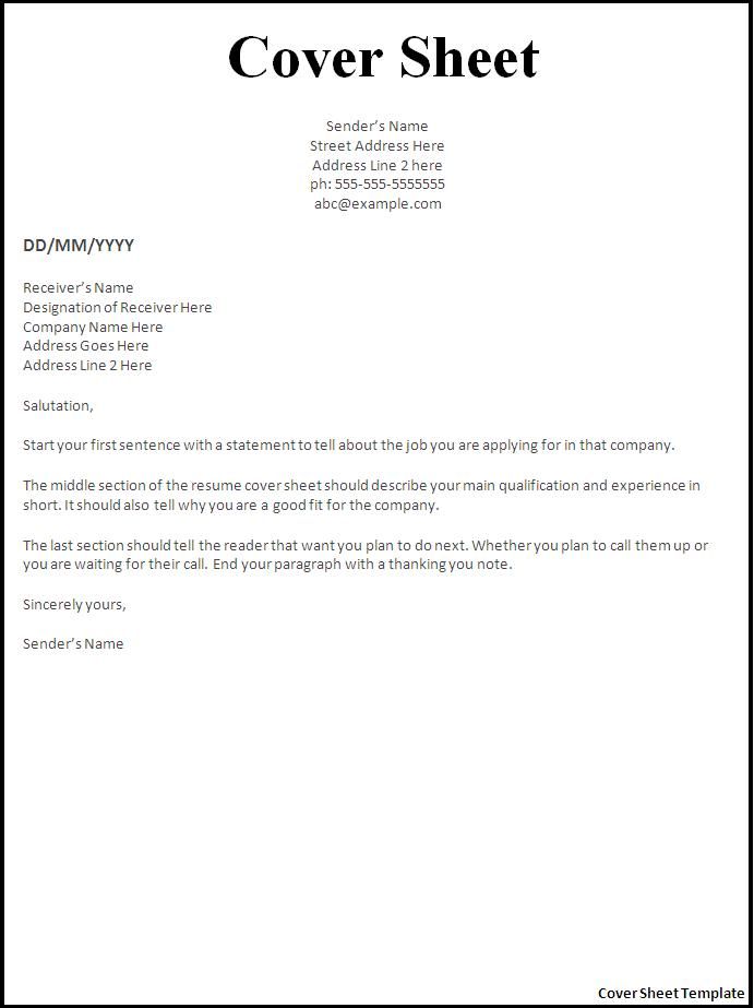 Fax Cover Sheet Resume Template - 9fdfdbc6785415cf053914d7b36c516f