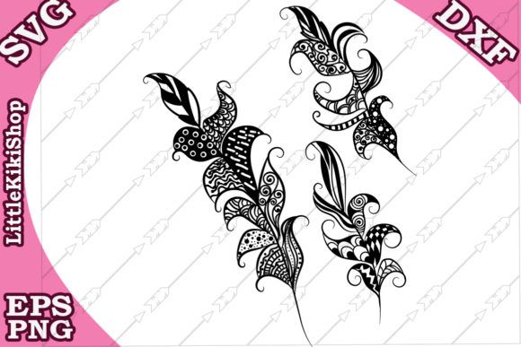 Download Zentagle Feathers Svg Graphic By Littlekikishop Creative Fabrica Mandala Feather Free Svg Monogram Alphabet SVG Cut Files