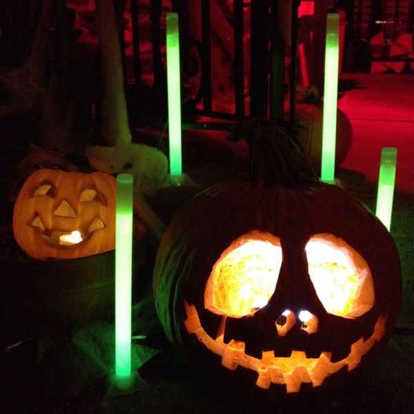 glowing pumpkins use glow sticks to light your pumpkins theyre safer than candles emit a spooky glow - Glow Sticks For Halloween glowing pumpkins use glow sticks to light your pumpkins theyre safer than candles emit a spooky glow - Glow Sticks For Halloween
