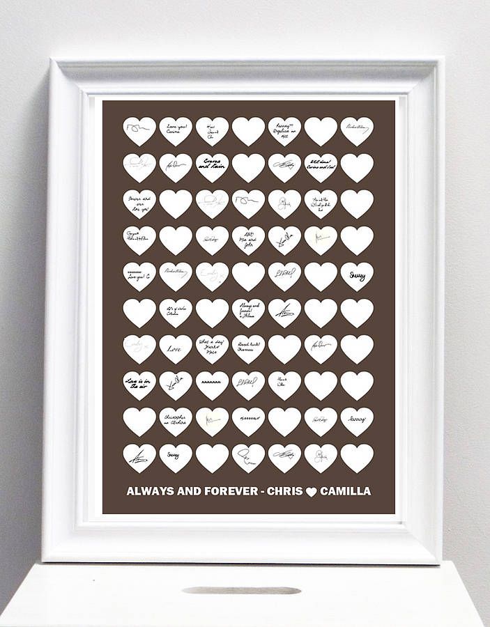 Personalised Heart Wedding Guest Book Poster Print Ideas Personalised Heart Wedding Guest Book Poster Print Ideas Business Pinterest Guestbook And Weddings