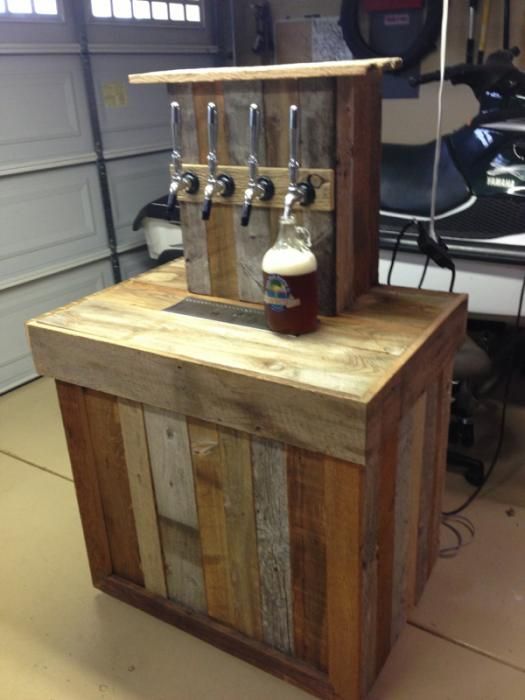 Reclaimed wood bar tap. I love this idea. Great way to use 