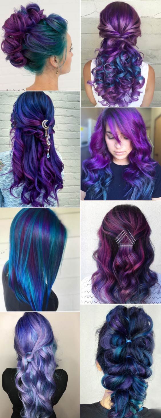 570 Best Hair Beauty Images On Pinterest Nail Decorations 42 Fabulous Purple And Blue Hair Styles