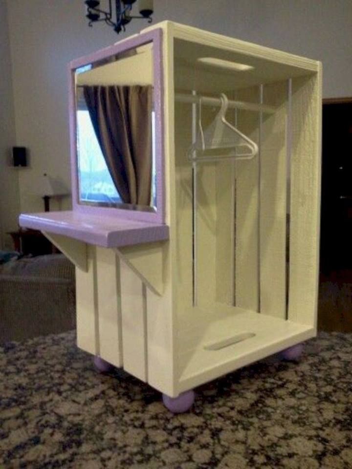 Doll Closet Out Of Crate American Girl Furniture - Diy Doll Wardrobe Closet Doll Closet Out Of Crate American Girl Furniture - Diy Doll Wardrobe Closet