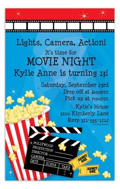 invitation for movie in 2020 movie birthday party movie up movie invitations