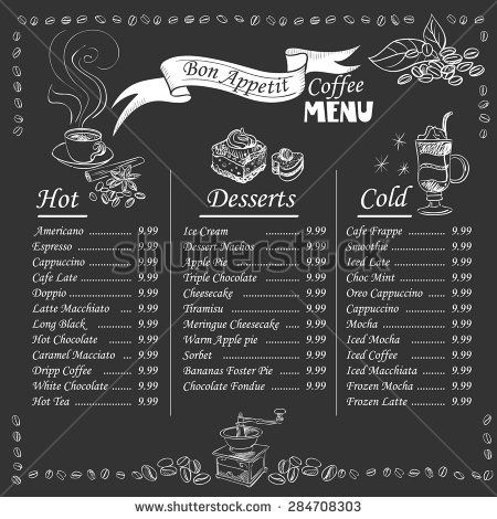 chalk board menu