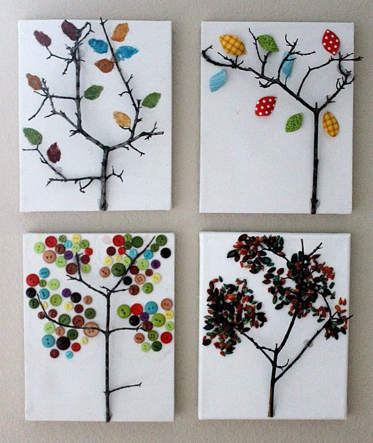 fall art projects for kids tree branch glue on canvas or shoe box lid with buttons scrapbook paper or finger print as leaves - Printable Crafts For Children fall art projects for kids tree branch glue on canvas or shoe box lid with buttons scrapbook paper or finger print as leaves - Printable Crafts For Children