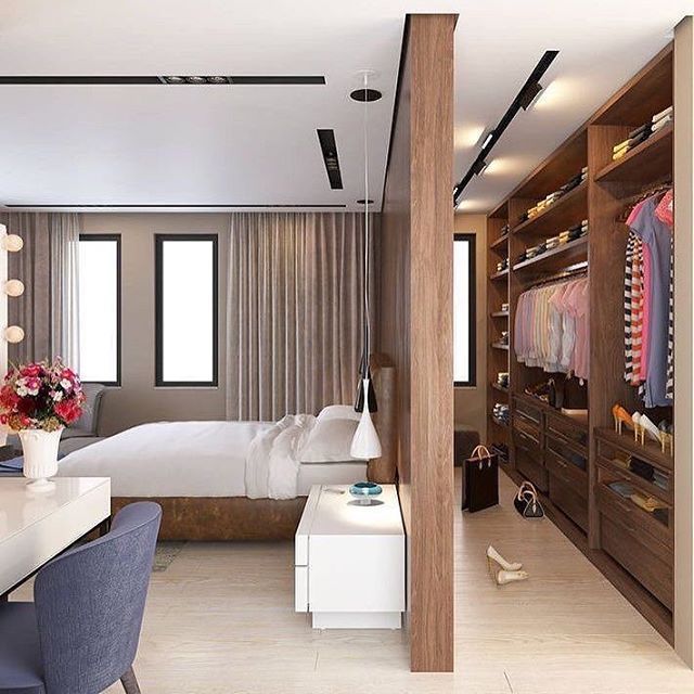Inspiracao Para Fechar A Noite Olha Que Angulo Lindo Que Da Para Ver A Integracao Entre Quarto De Casal Bedroom Closet Design Bedroom Design Modern Bedroom