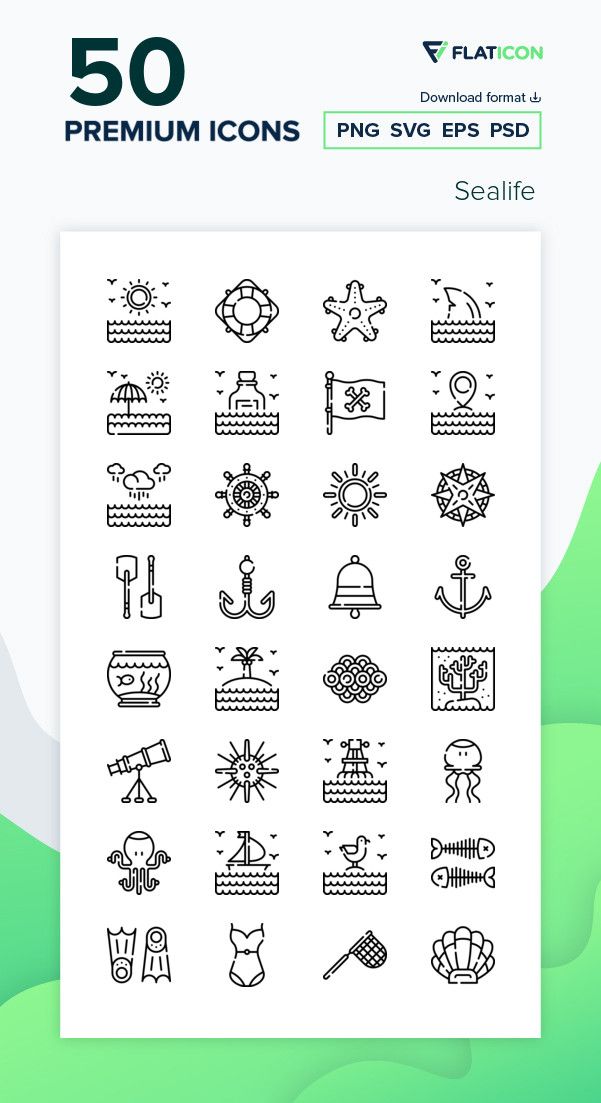 Download 50 Premium Vector Icons Of Sealife Designed By Freepik Vector Icons Icon Icon Pack