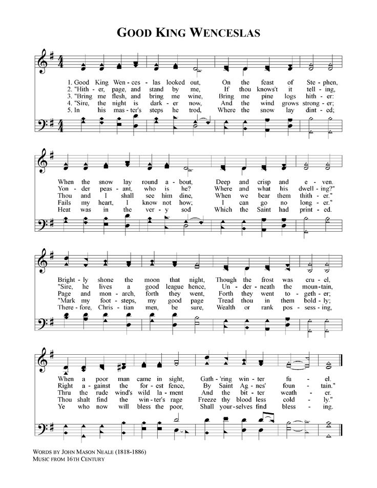 Good King Wenceslas Worship songs, Vintage sheet music, Hymnal