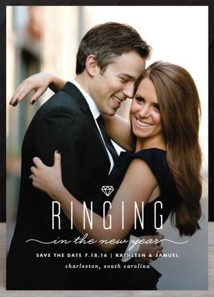 cute save the date if you got engaged over the new year wedding